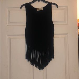 Black fringe tank top